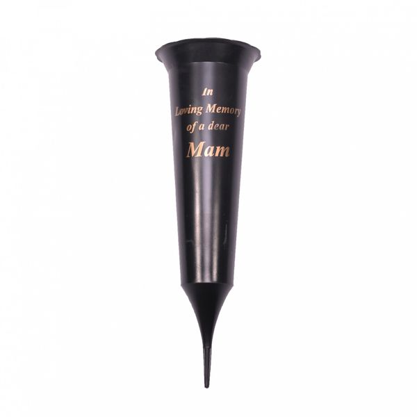 'In Loving Memory of a dear Mam' spiked grave vase
