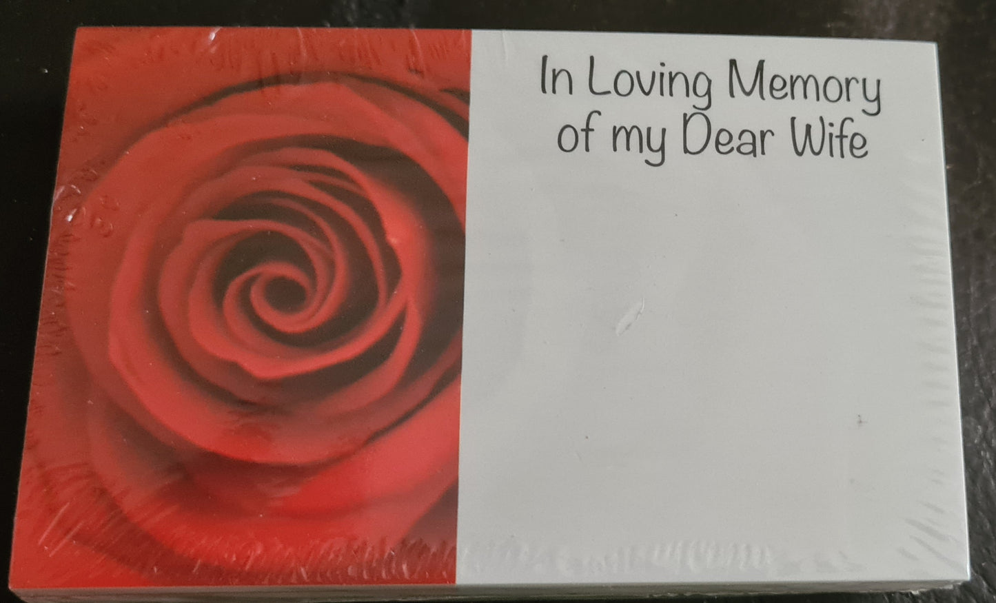 10 x 'In Loving Memory of my Dear Wife' Flower Card